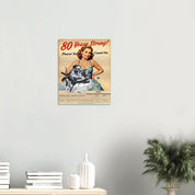 Retro-style WALL ART STRAIGHT-6 SERIE T214 in brushed silver aluminum, mounted above a console table in a minimalist living space.