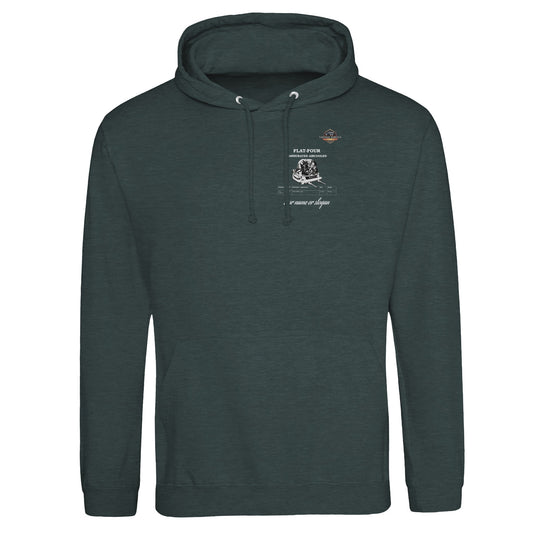 Boxer Series Pullover hoodie in Charcoal featuring the Flat-Four engine. Customize with your name or slogan