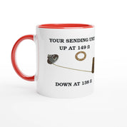 Undeniable Fuel Sending Unit 325ml Ceramic Mug with red interior, featuring fuel sender specs for vintage car aficionados.
