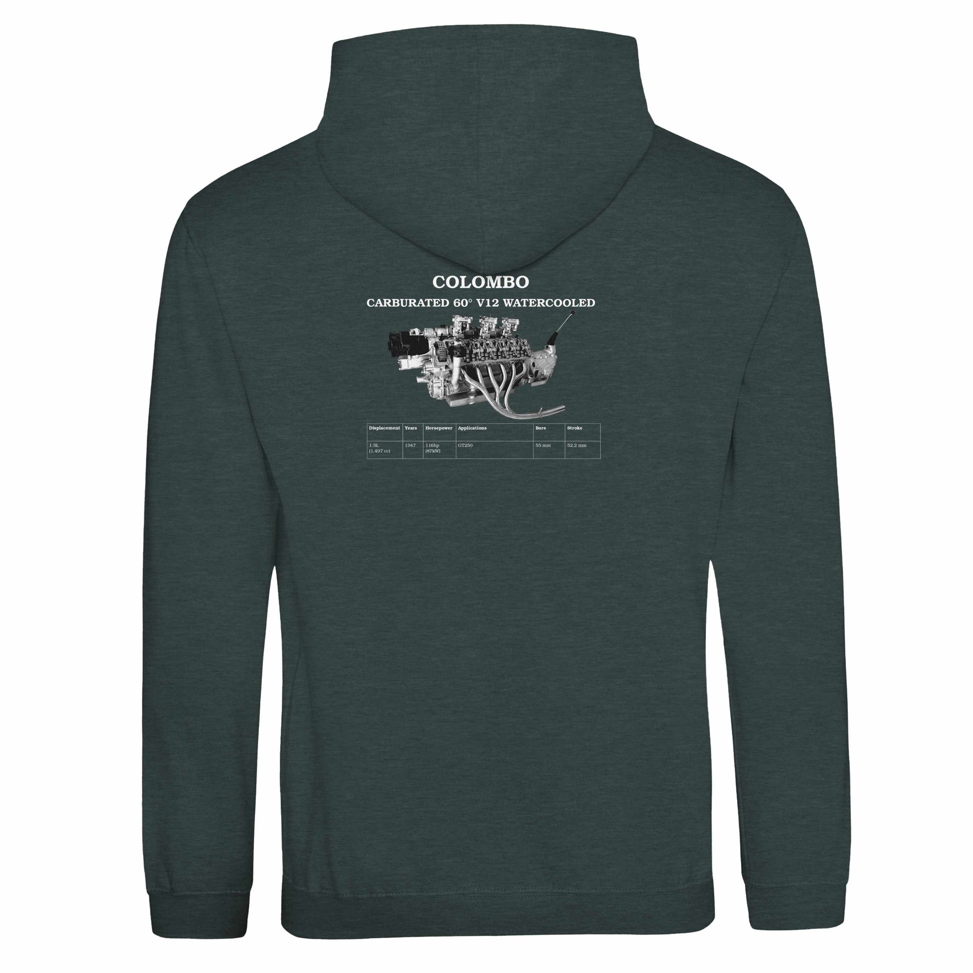 V-Series Pullover hoodie in Charcoal featuring a classic V12 engine. Customize with your name or slogan