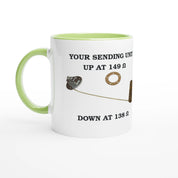 Undeniable Fuel Sending Unit 325ml Ceramic Mug with green interior, showcasing fuel sender resistance values for classic car fans.
